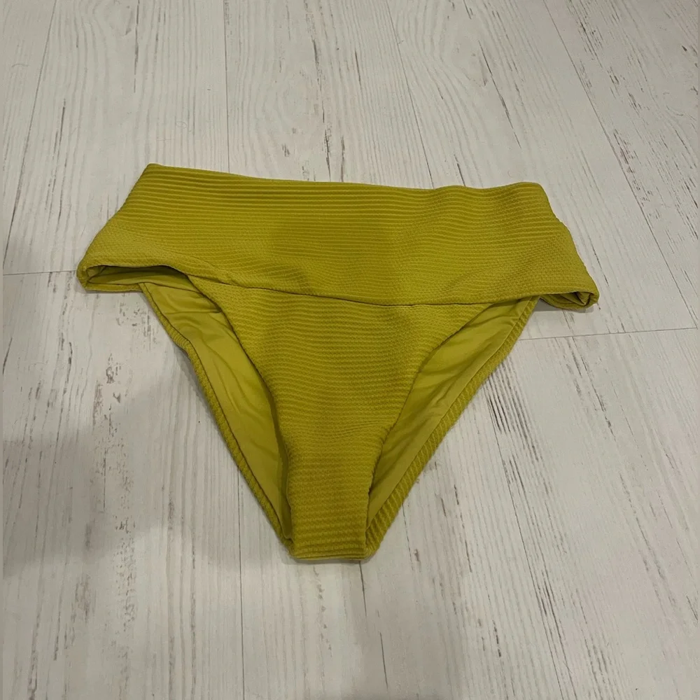 l*space High Waisted Ribbed Bikini Bottoms in Yellow